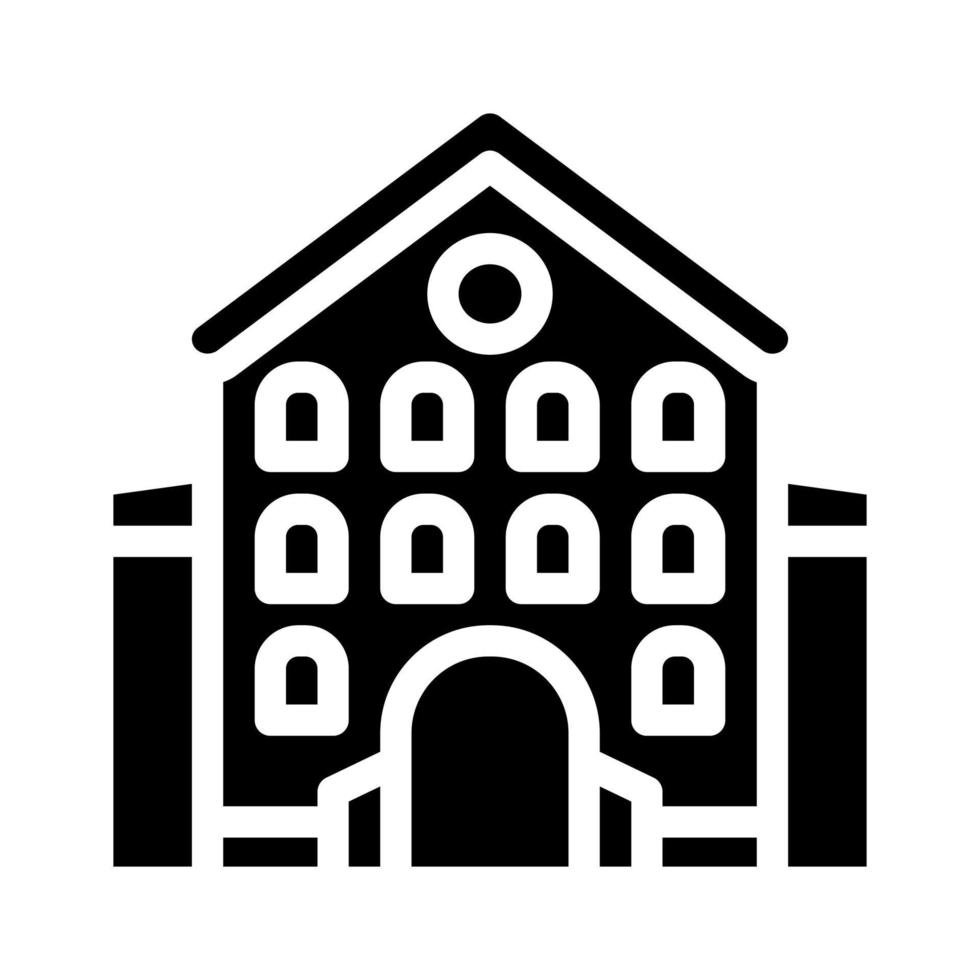 castle main building glyph icon vector illustration