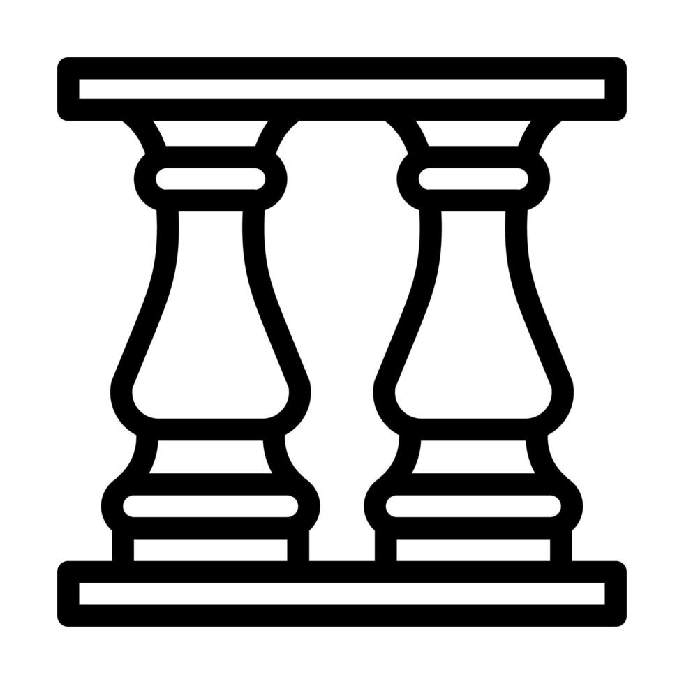 Ilustración de vector de icono de línea de decoración de balaustres