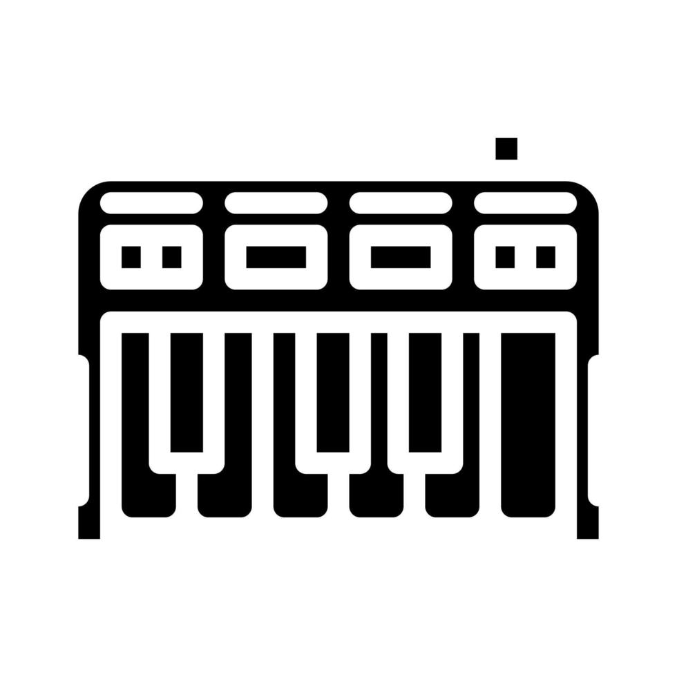 sintetizador instrumento glifo icono vector ilustración signo