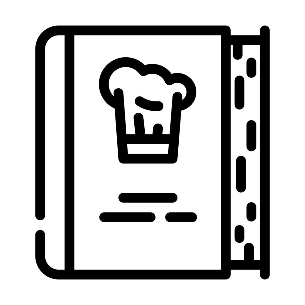 libro de cocina para la ilustración de vector de icono de línea de cocina