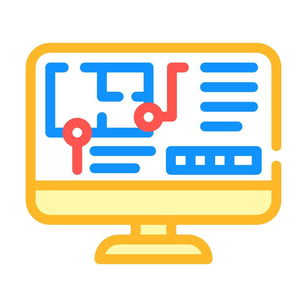 computadora arquitecto software color icono vector ilustración