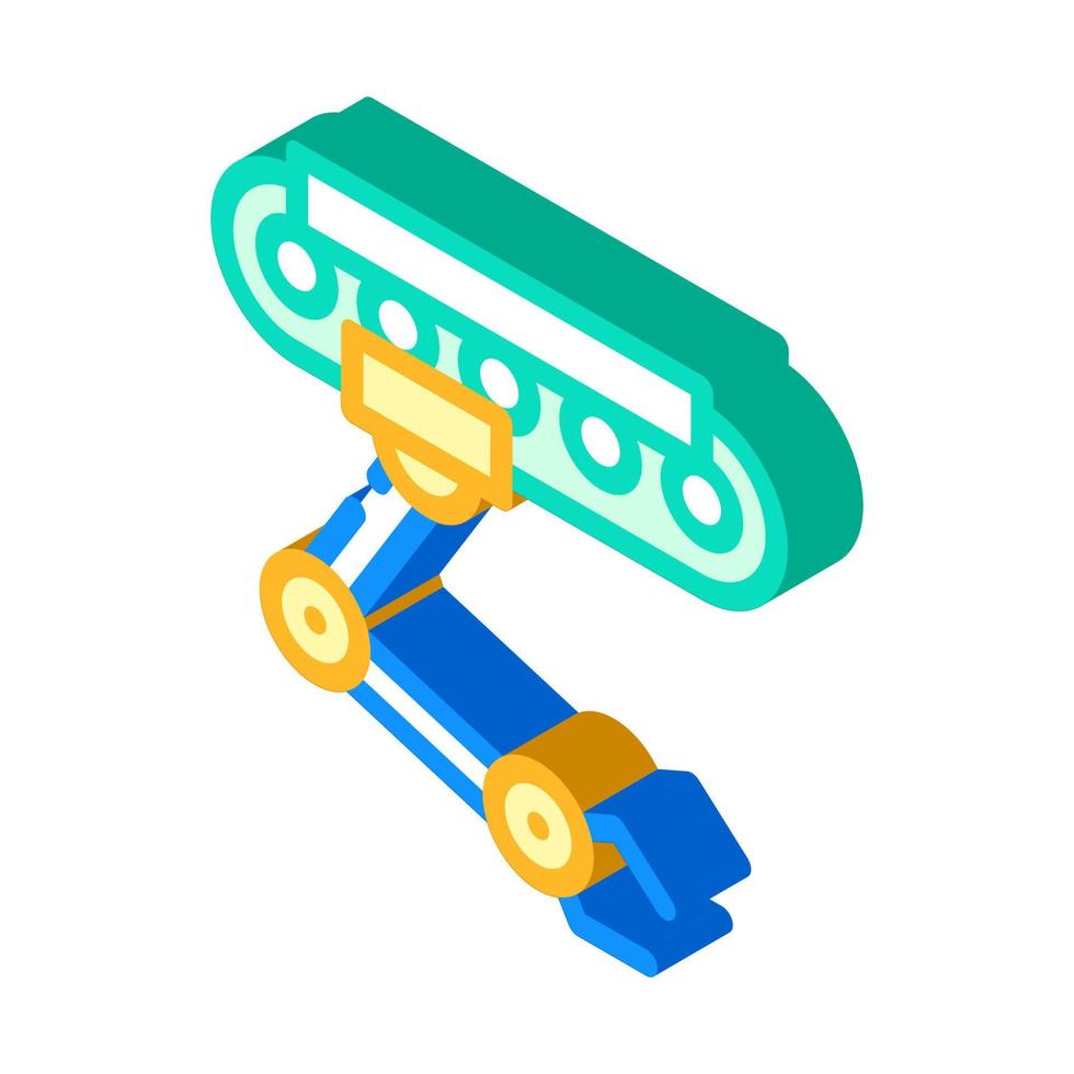 robotic hand on rail isometric icon vector illustration