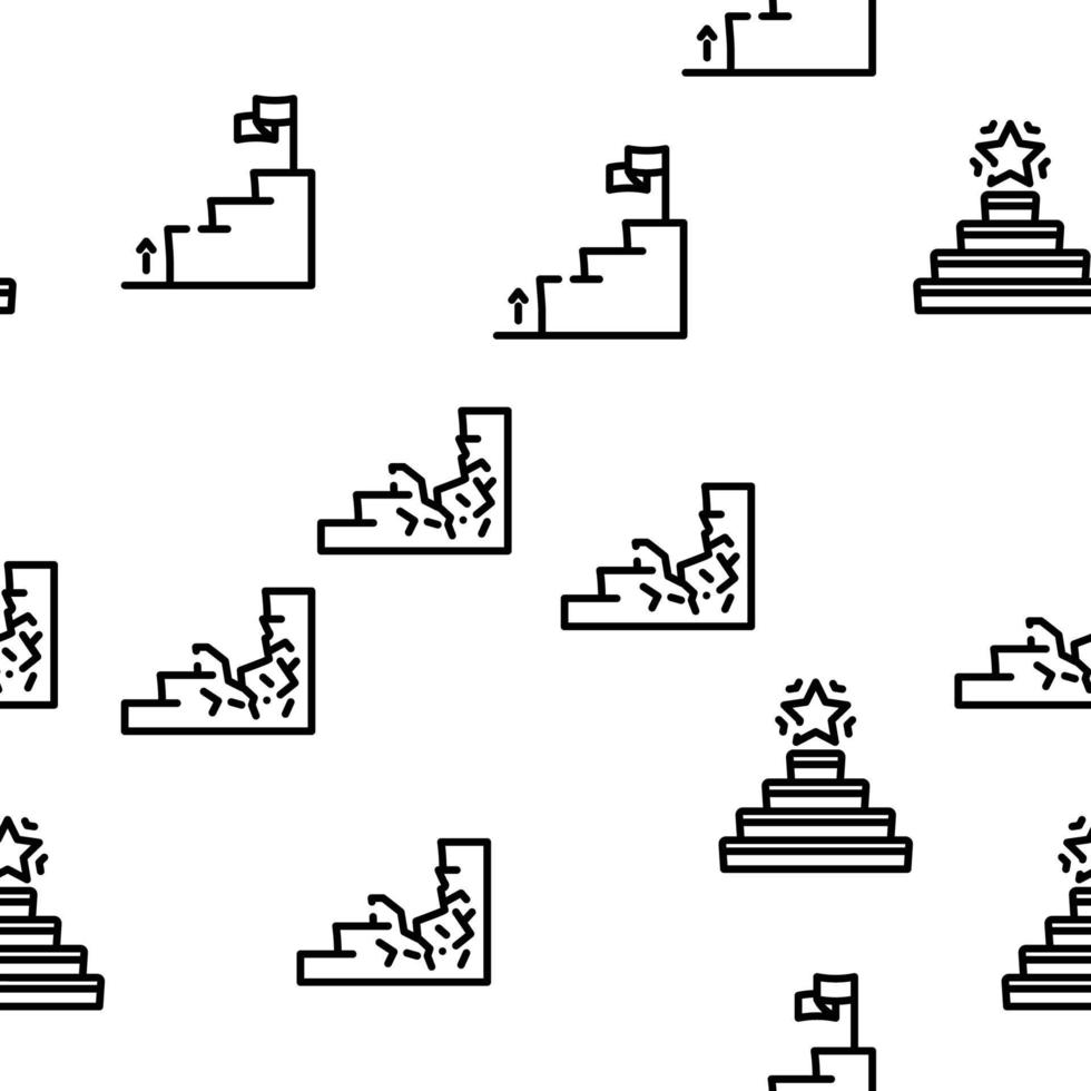 Stair And Achievement Vector Seamless Pattern