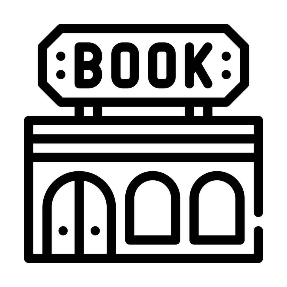 librería edificio línea icono vector ilustración