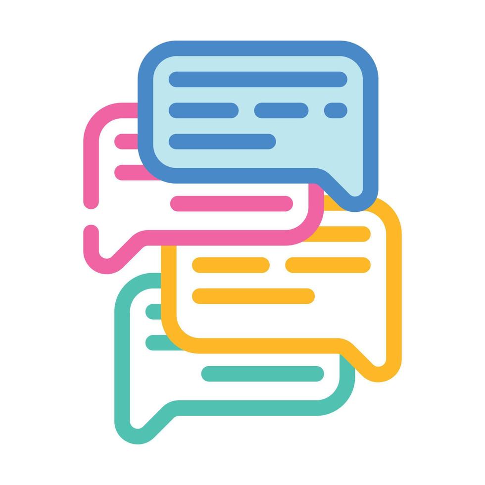 talk and discuss color icon vector illustration