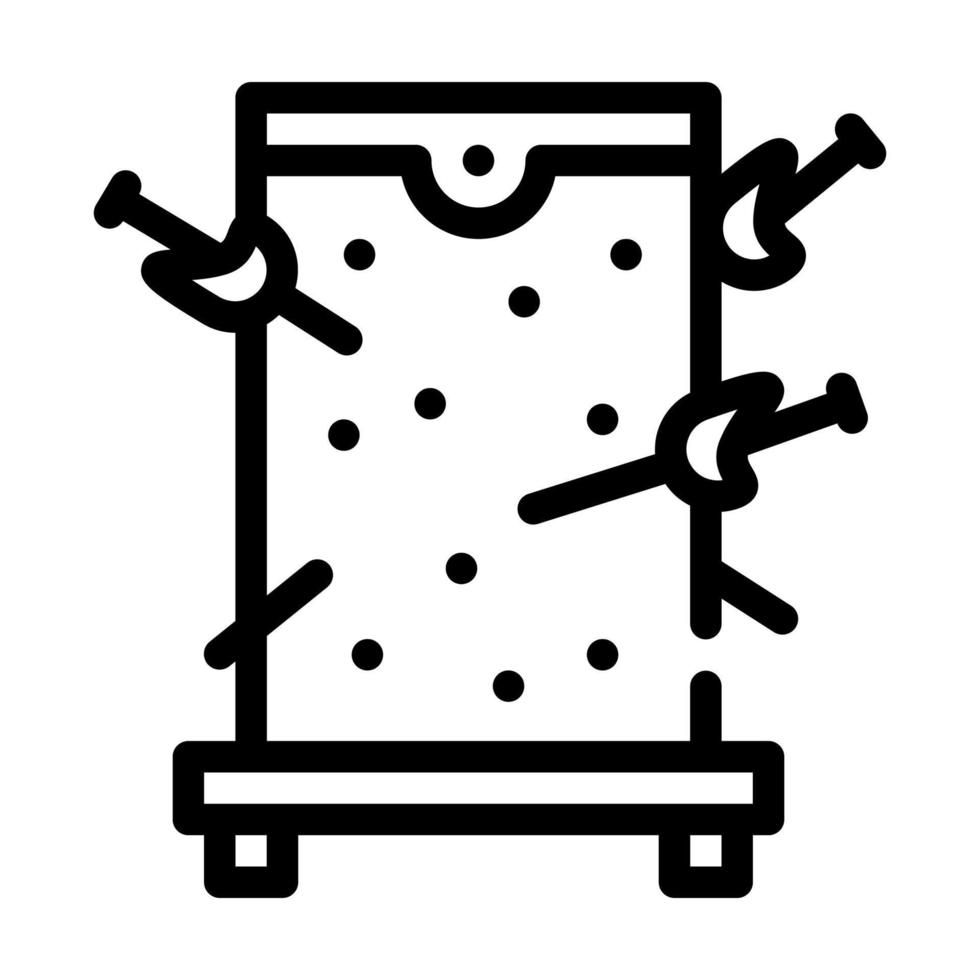 caja mágica con ilustración de vector de icono de línea de espadas