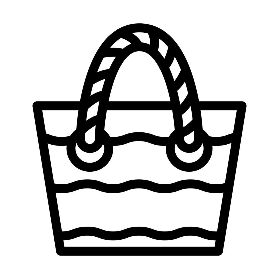 bolsa playa línea icono vector ilustración