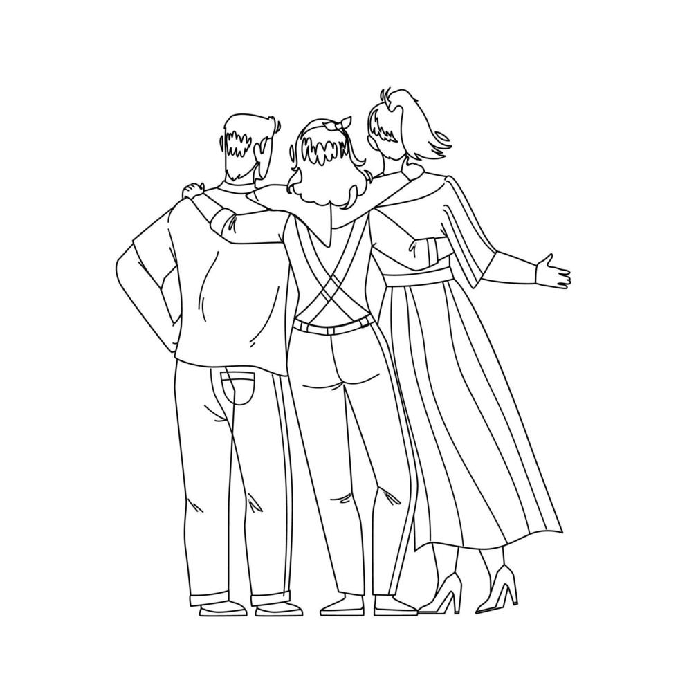Friendship Young People Back Side View Vector