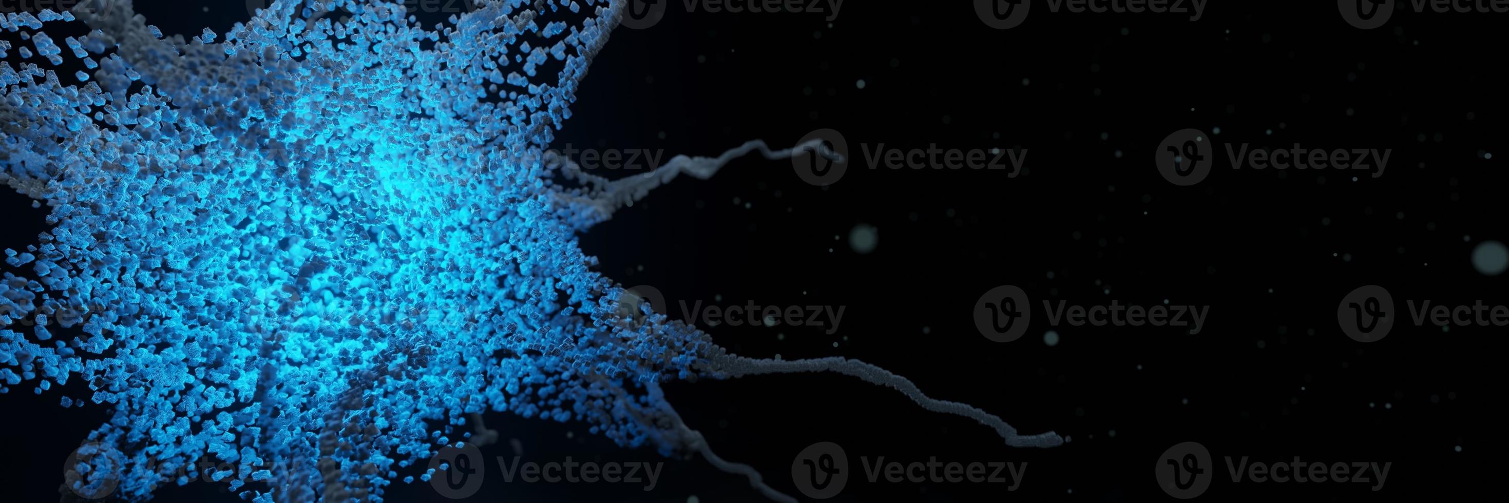 sci-fi cyberpunk alien energy Virus glow particles panorama background 3D rendering photo