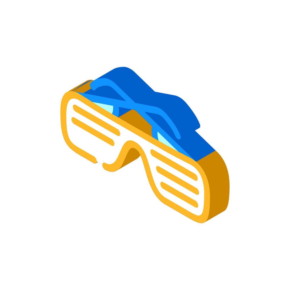 sunglasses rapper stylish accessory isometric icon vector illustration
