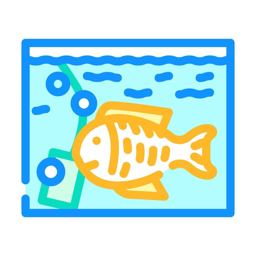 acuario con peces color icono vector ilustración