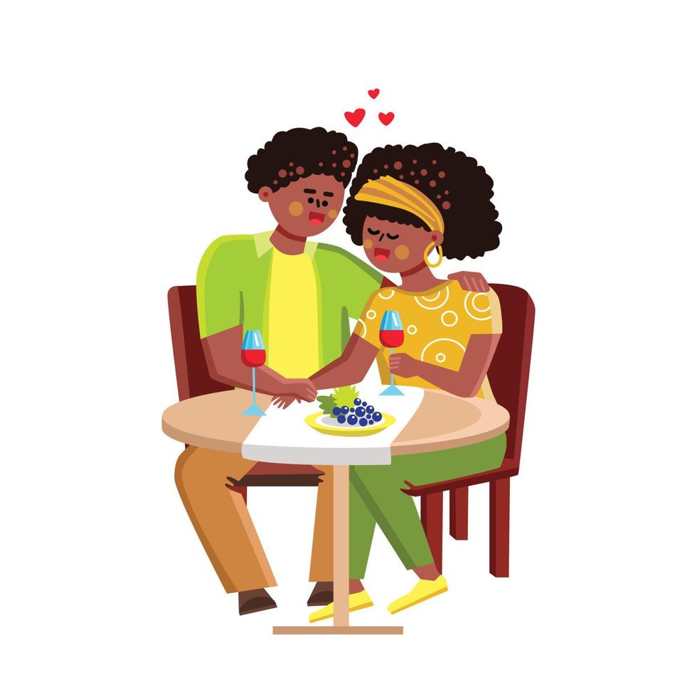 African American Couple Dating Together Vector
