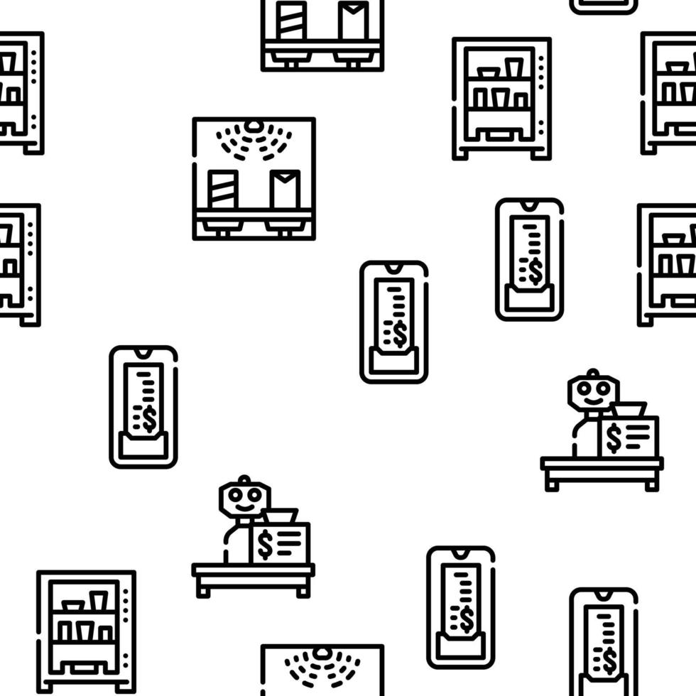 Self Service Buying Vector Seamless Pattern