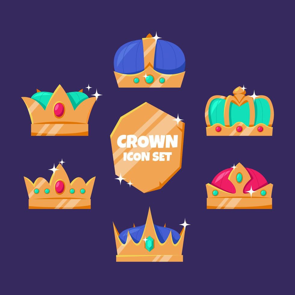 Crown Icon Set vector