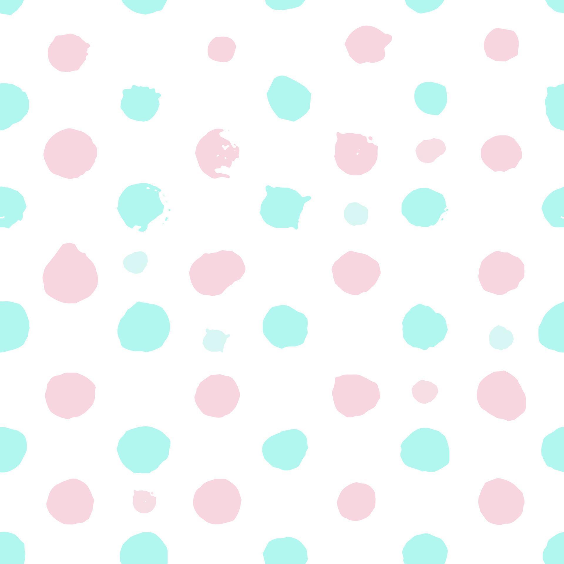 Watercolor hand drawn dots vector seamless pattern. Pink tile texture ...