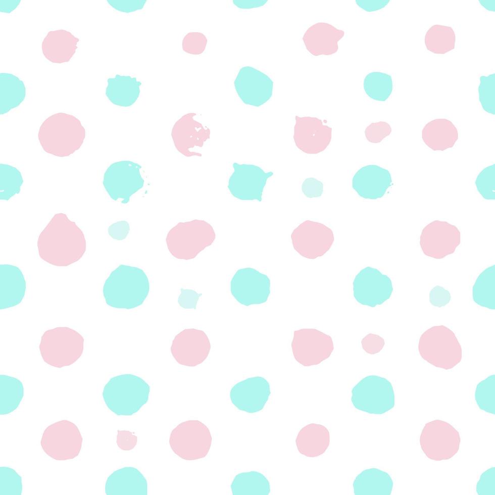 Watercolor hand drawn dots vector seamless pattern. Pink tile texture ...