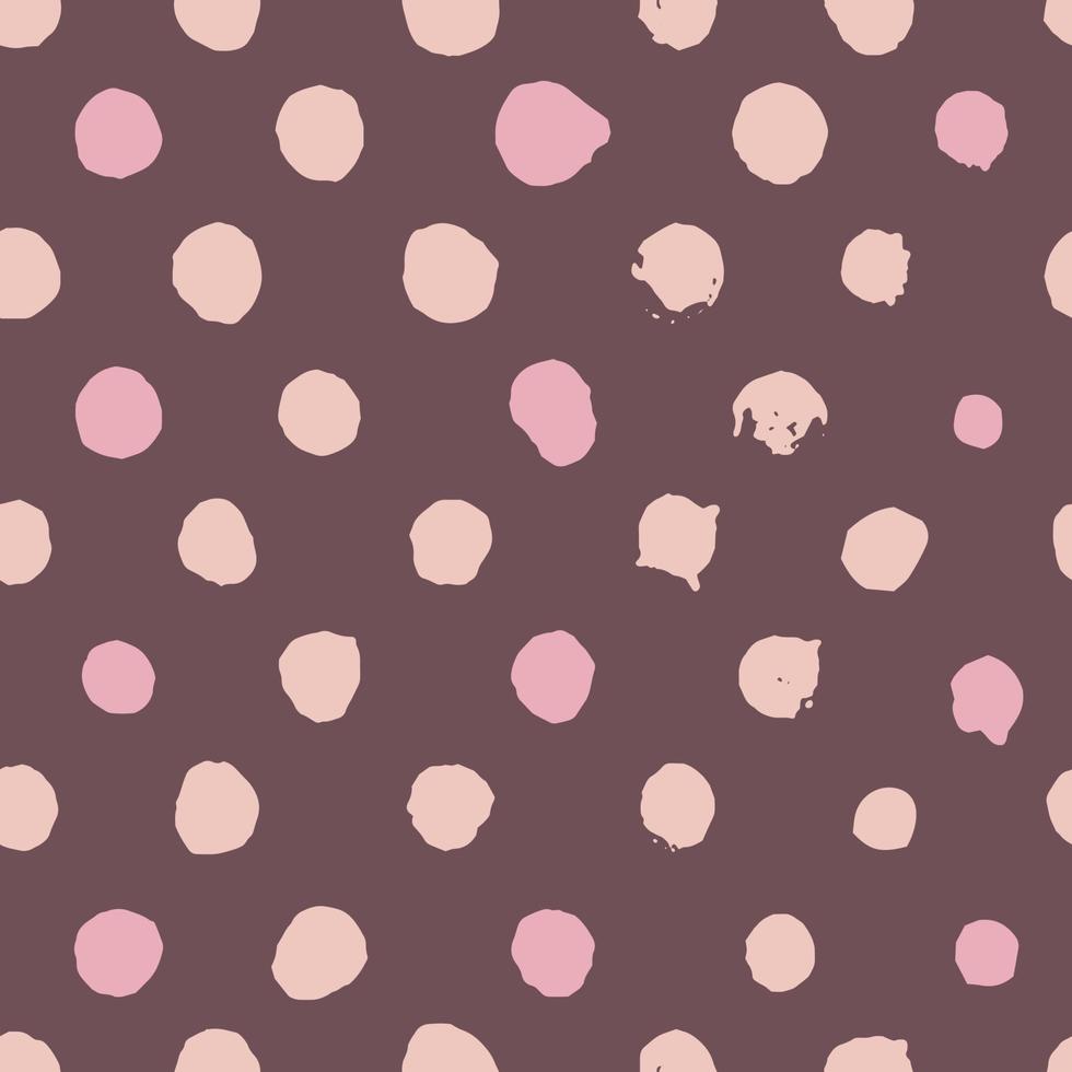 Watercolor hand drawn dots vector seamless pattern. Pink brown texture backdrop. Drawing of scattered spots vector. Blush colors background. Wallpaper, paper, fabric, textile design.