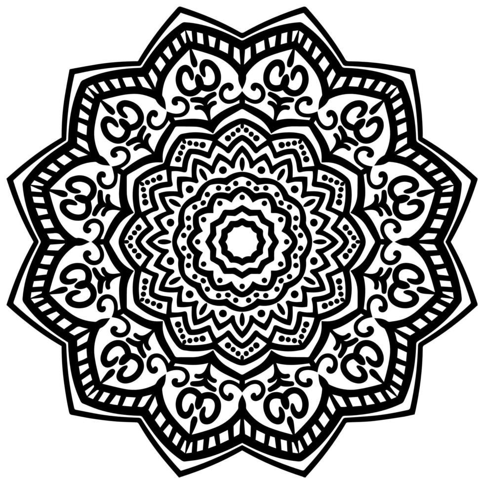 Flower Mandala. Vintage decorative elements. Oriental pattern, vector illustration. Coloring book page