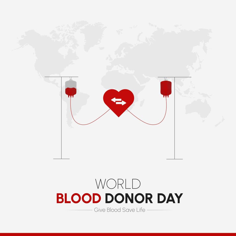 publicación en redes sociales del día mundial del donante de sangre vector