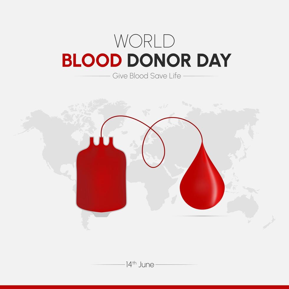 publicación en redes sociales del día mundial del donante de sangre vector