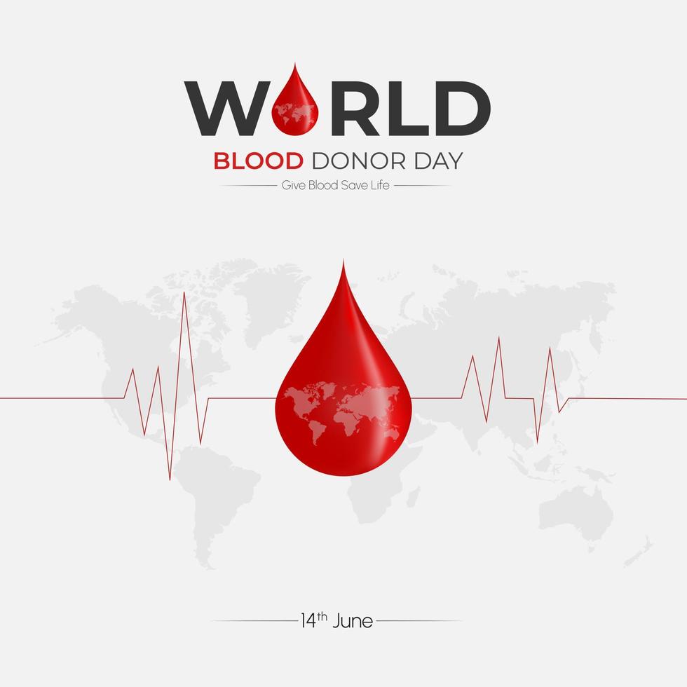 World blood donor day social media post vector