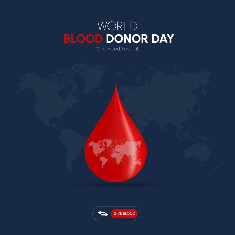 publicación en redes sociales del día mundial del donante de sangre vector