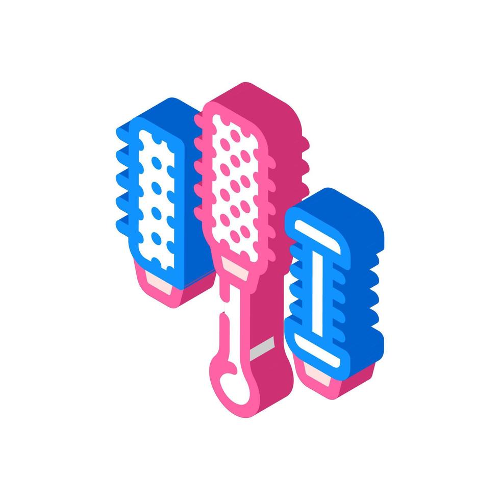 hair dryer brush isometric icon vector illustration