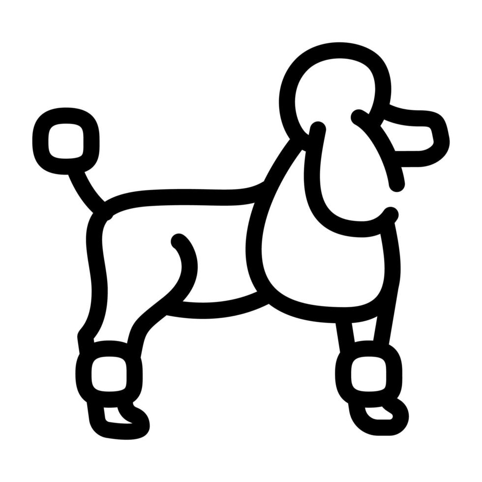 dog poodle line icon vector illustration flat