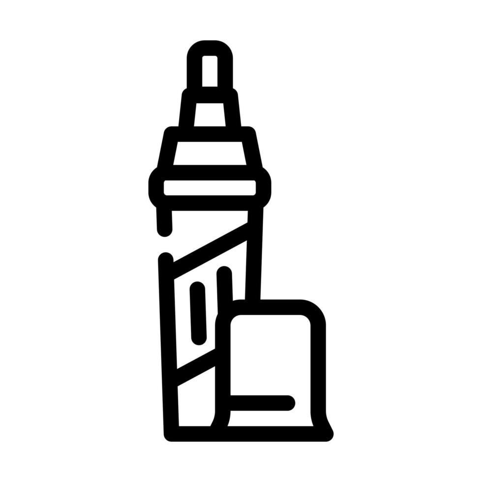 pencil for removing scratches line icon vector illustration