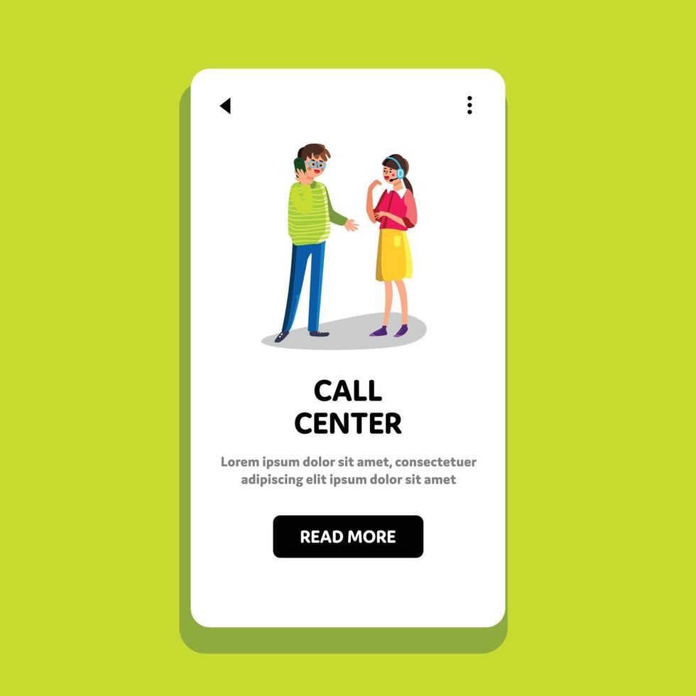 Call Center Assistance Or Consultation Vector Illustration