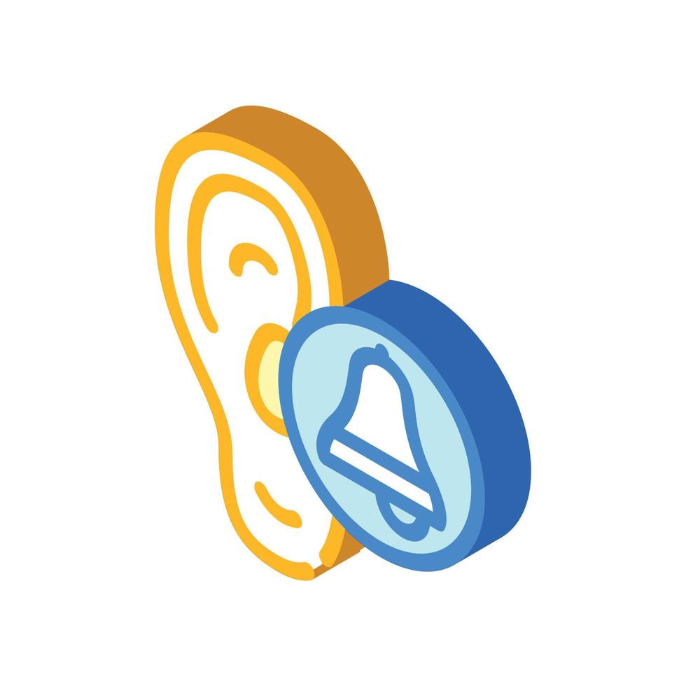 ear hear bell sound isometric icon vector illustration