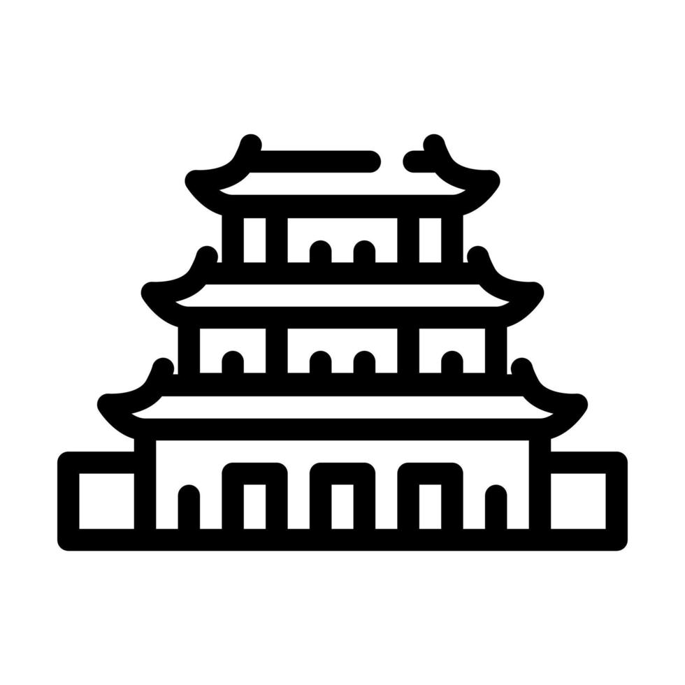 puning temple, china line icon vector illustration