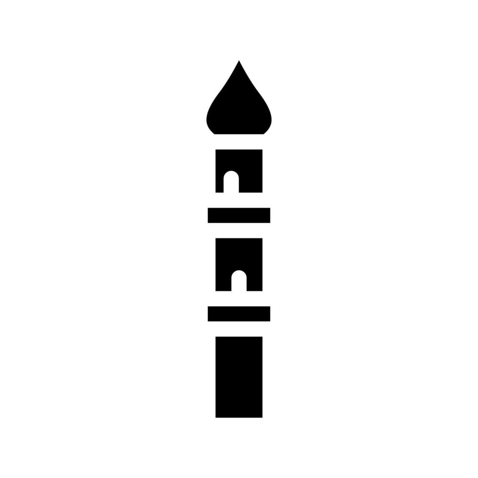 minaret tower glyph icon vector illustration black