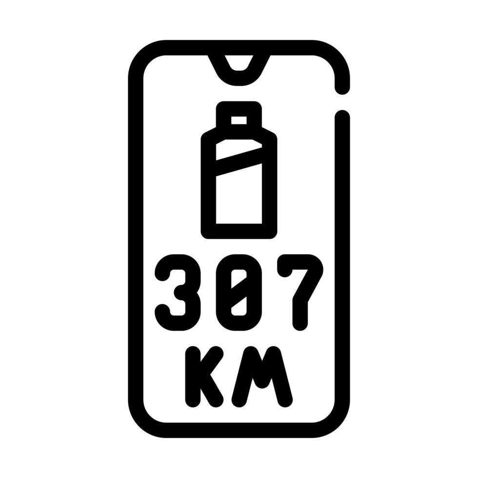 monitoring battery health and charge phone app line icon vector illustration