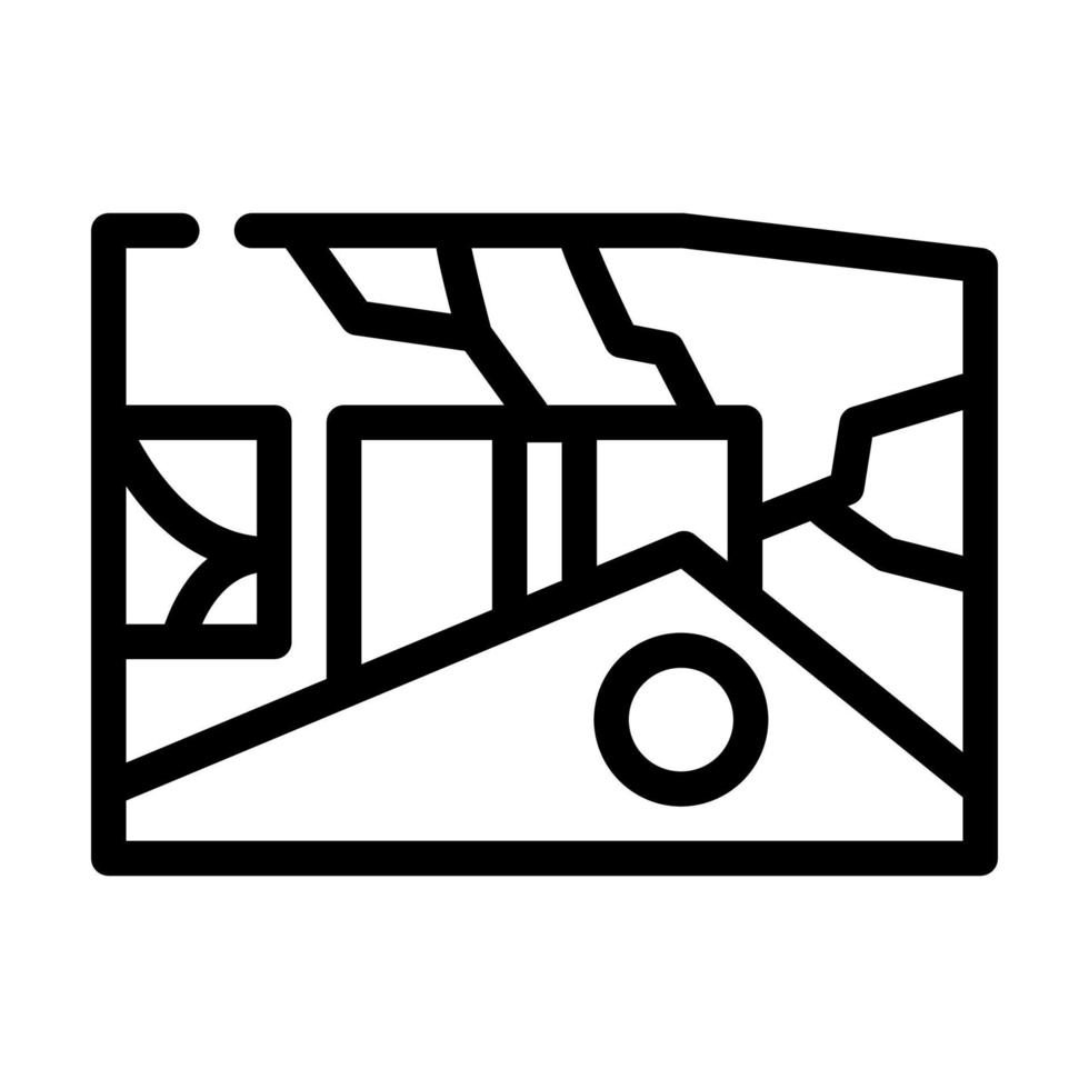 ruined house line icon vector illustration line