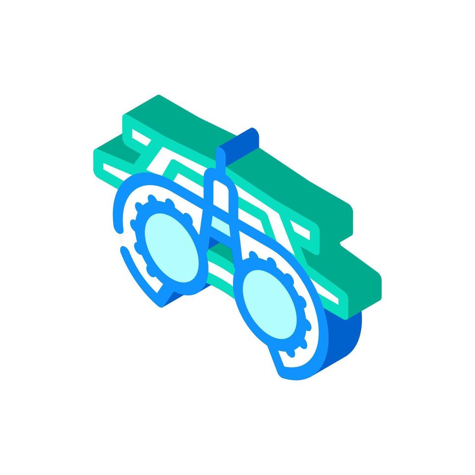 trial frame ophthalmology isometric icon vector illustration