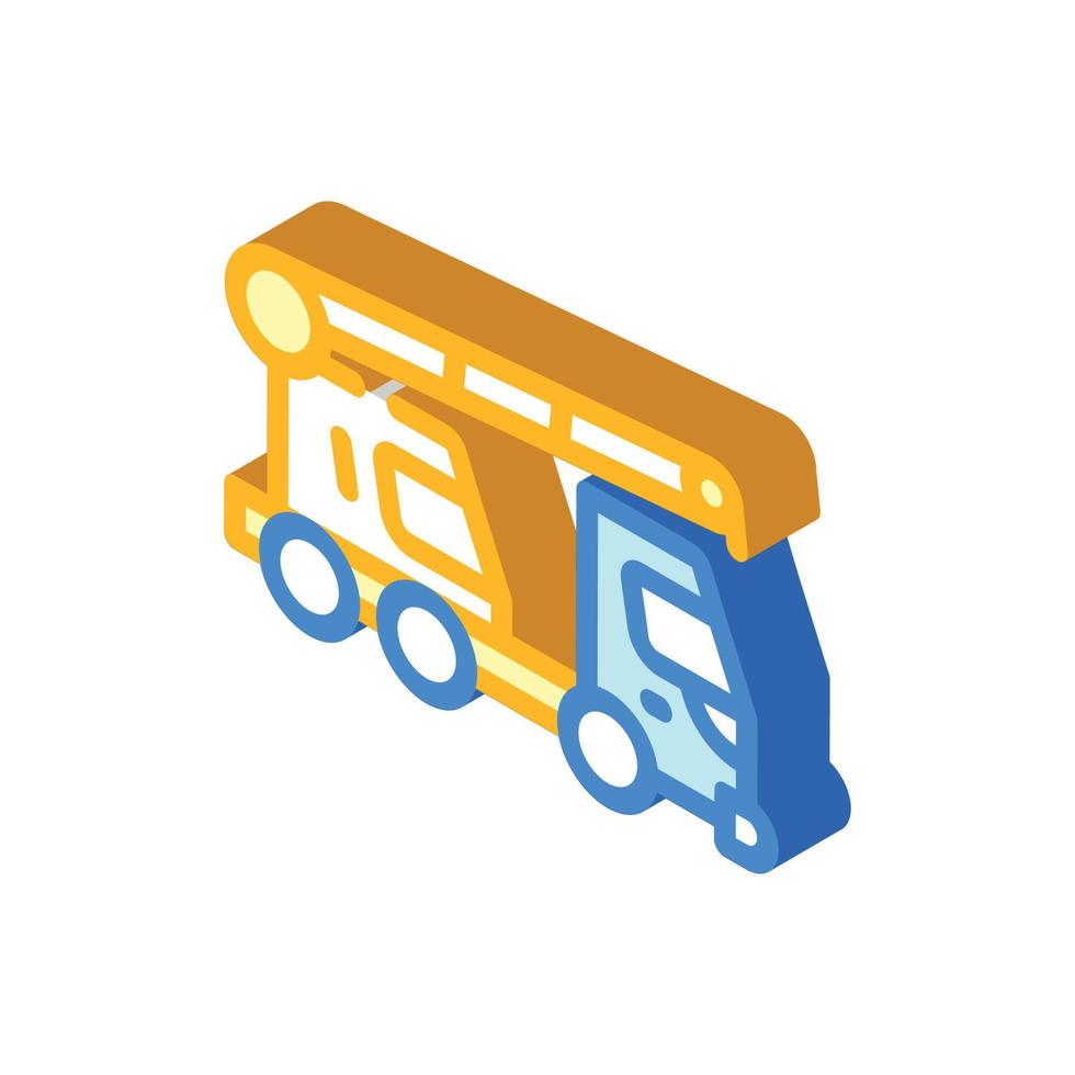 mobile crane isometric icon vector isolated illustration