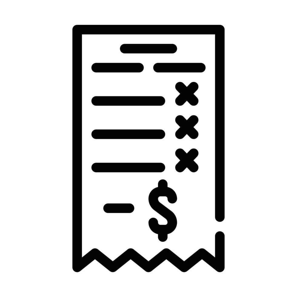 losing money receipt line icon vector illustration