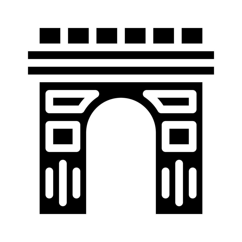 arco construcción glifo icono vector ilustración negro