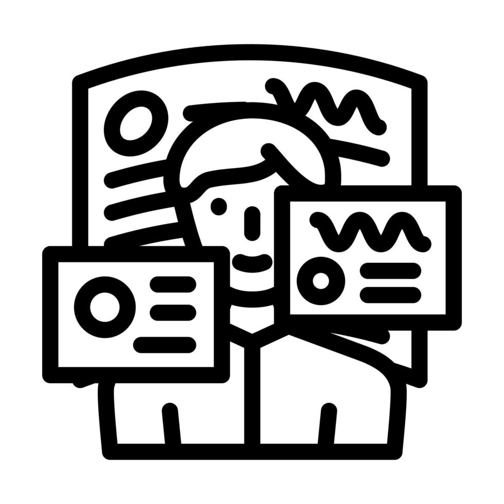ar augmented reality line icon vector illustration