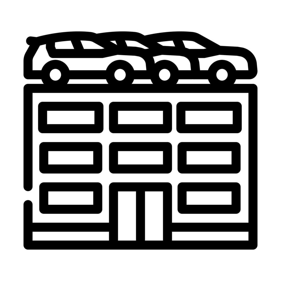 building car parking line icon vector illustration