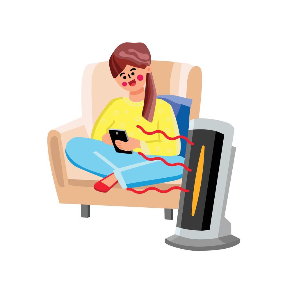Space Heater Device For Air Warming Home Vector