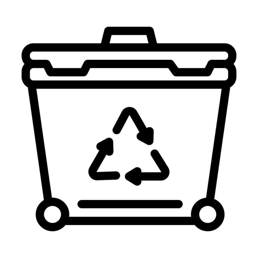 Contenedor para reciclar ilustración de vector de icono de línea de residuos