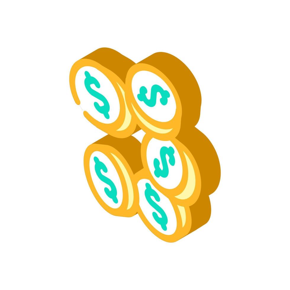 coins money isometric icon vector illustration