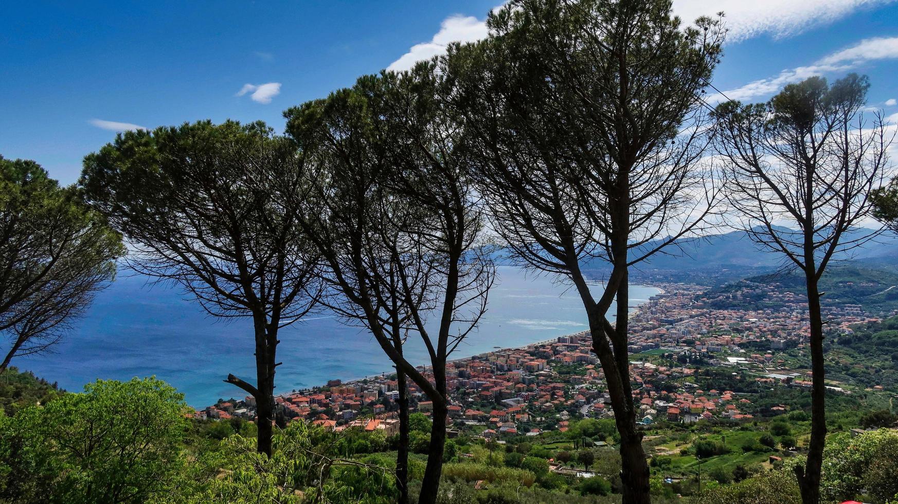 landscape of the beautiful village of Borgio Verezzi, in western Liguria, on a splendid spring day in 2022 photo