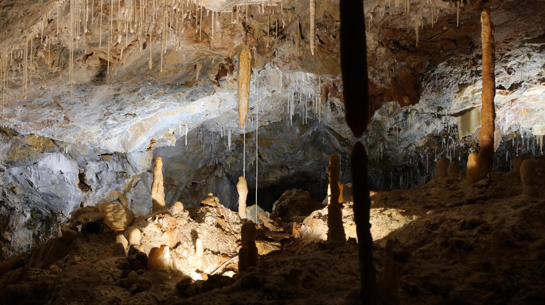 the spectacular caves of Borgio Verezzi, with its stalactites and stalagmites, in Liguria in the spring of 2022 photo