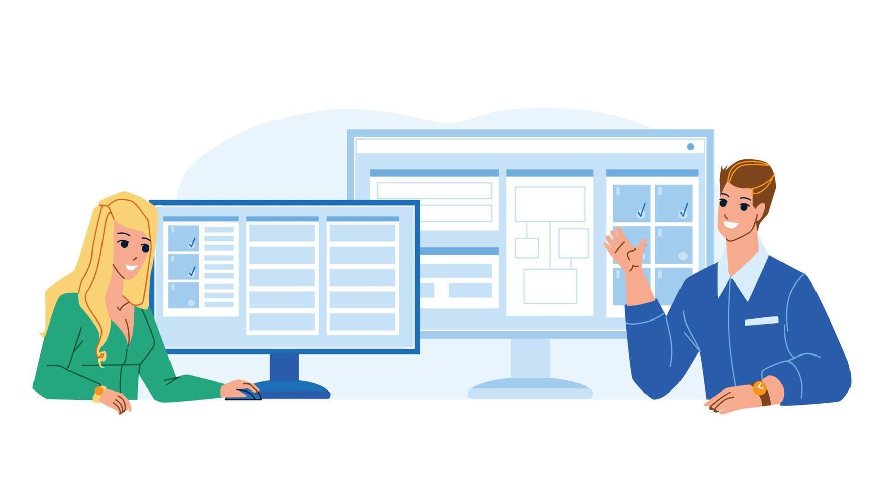 Project Monitoring Business Of Managers Vector