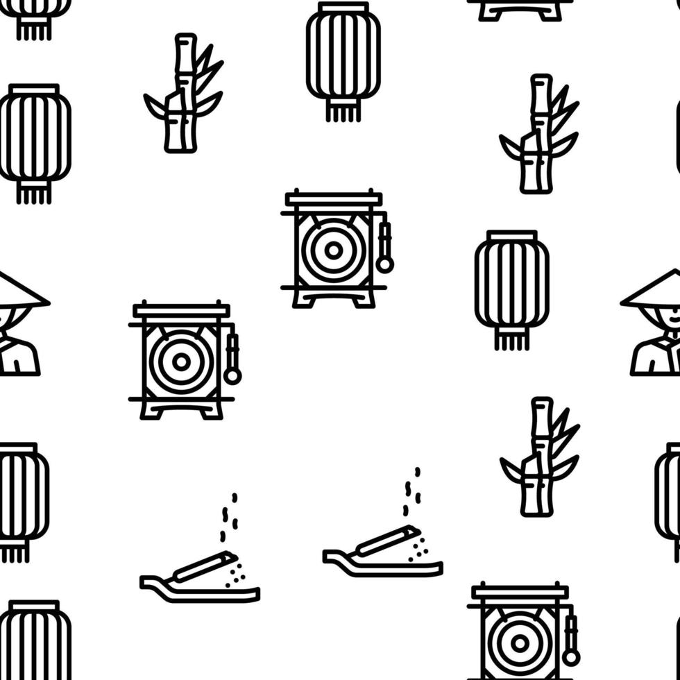 Chinese Accessory And Tradition Vector Seamless Pattern