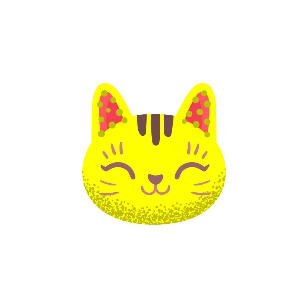 Cute lucky cat face character vector illustration