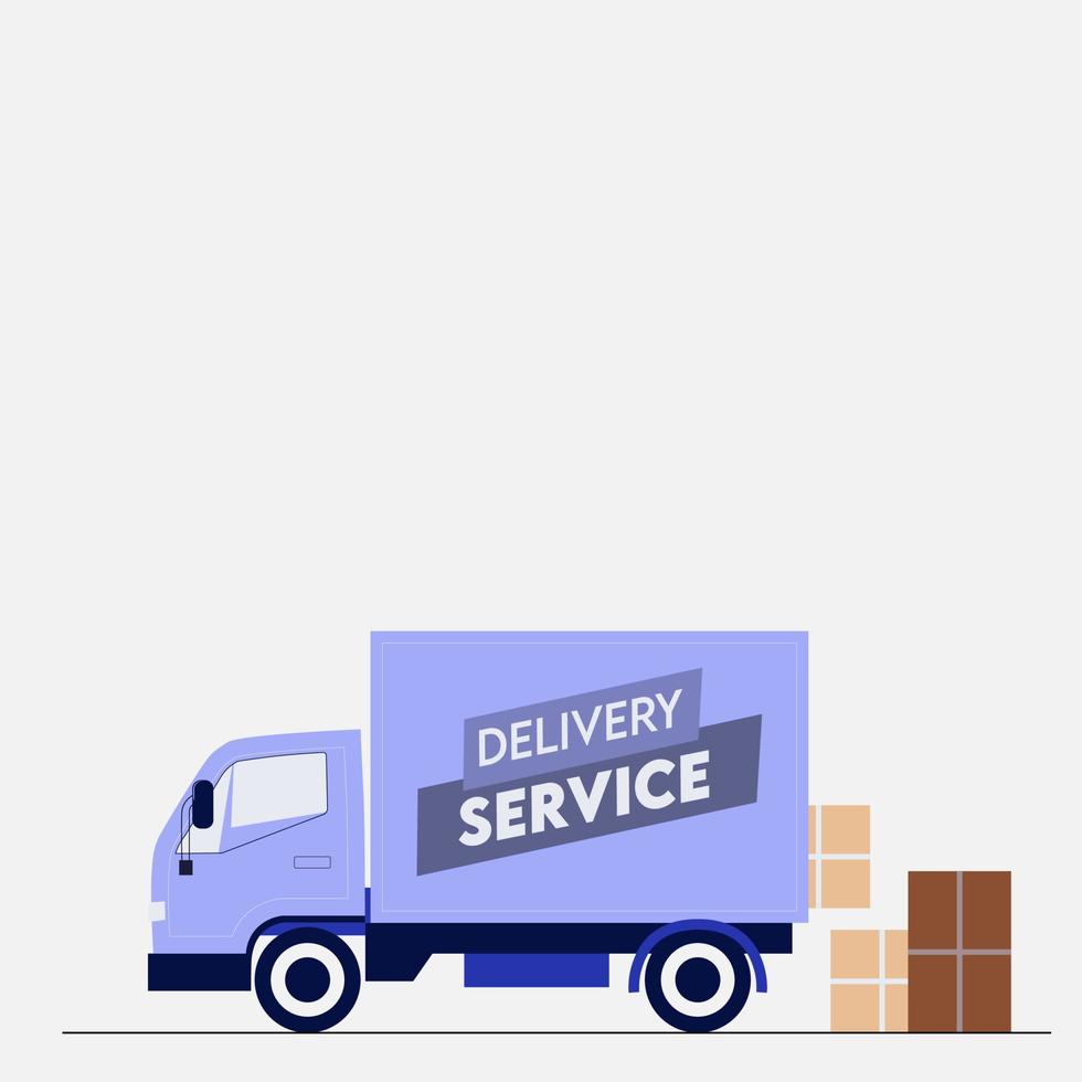 Delivery service Free shipping concept illustration, online shop delivery express flat design. vector